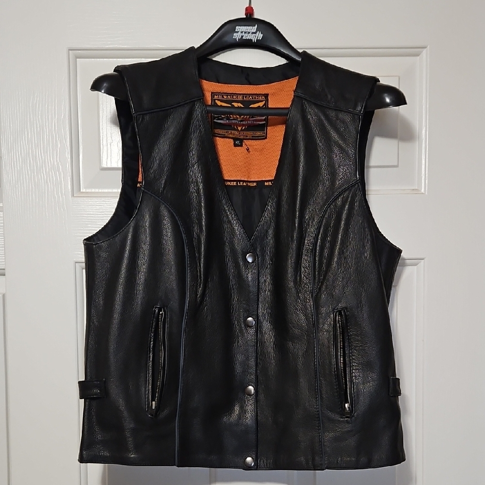 Genuine Leather Black Vest